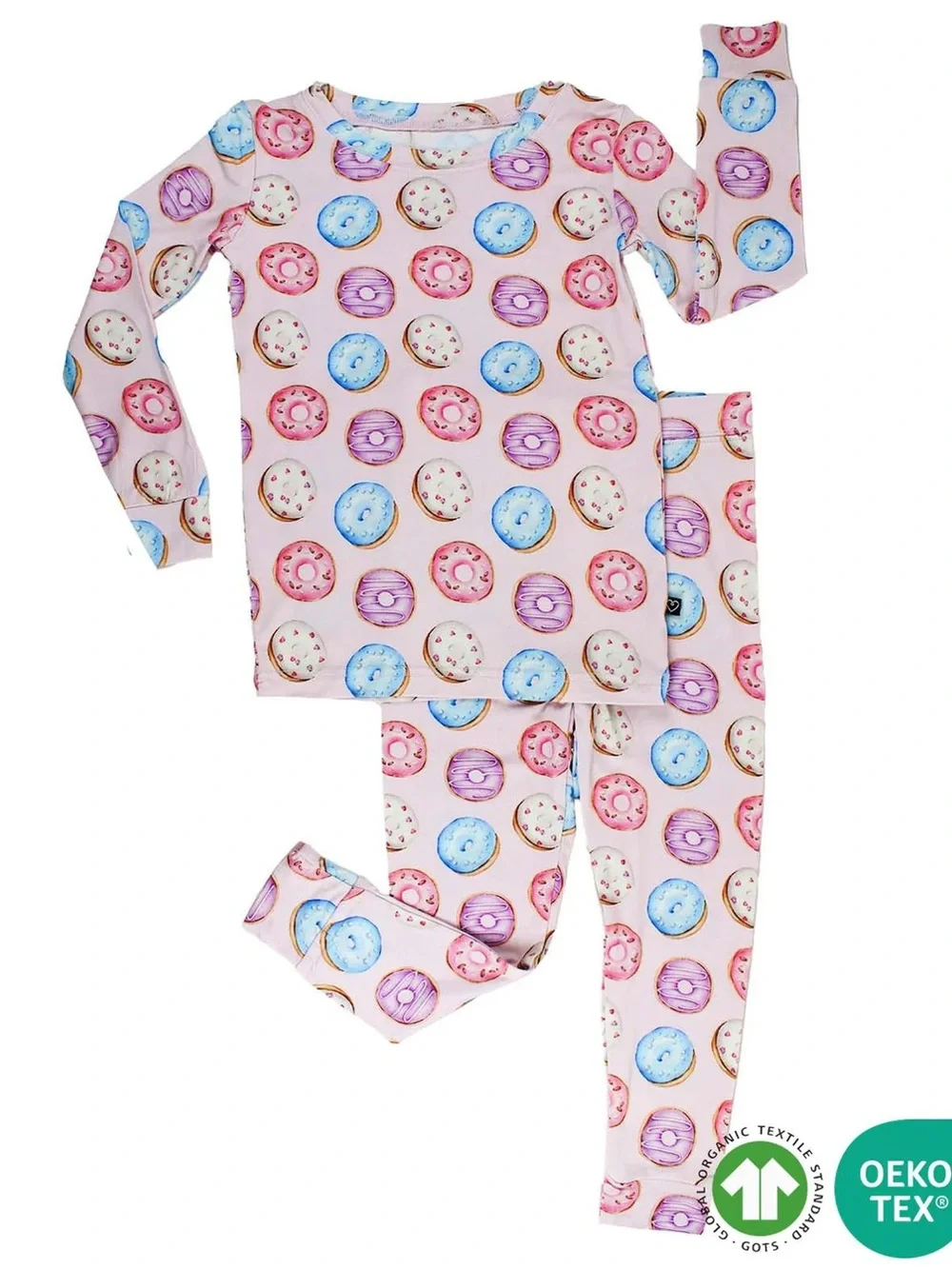 Lev Baby girls toddler Kids Pink Donut Print Pajama Set, size 4T